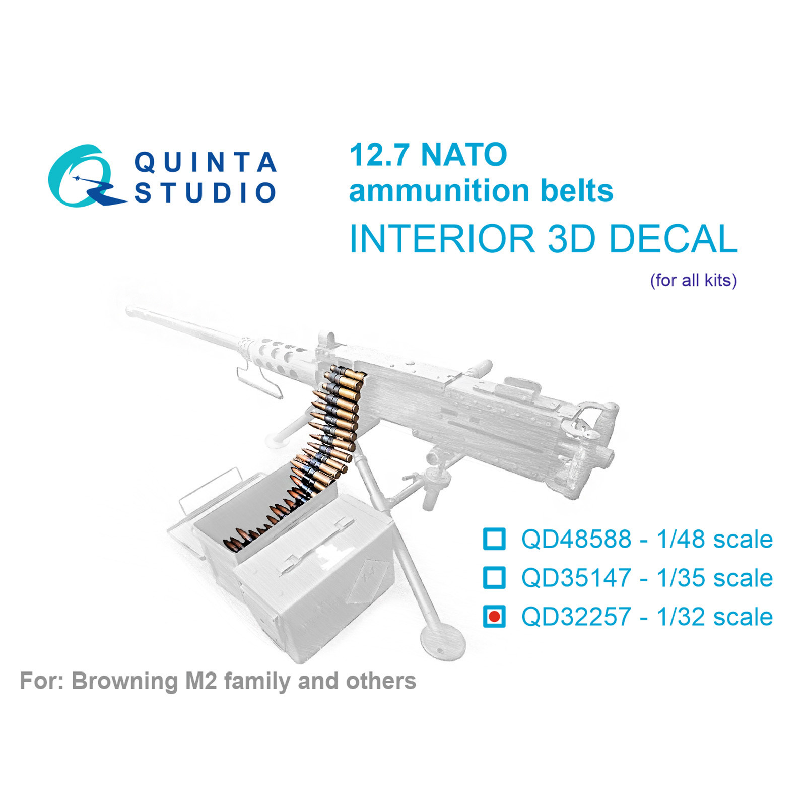 QD32257 Quinta Studio 1/32 Патронные ленты калибра 12.7 NATO (для любых моделей)