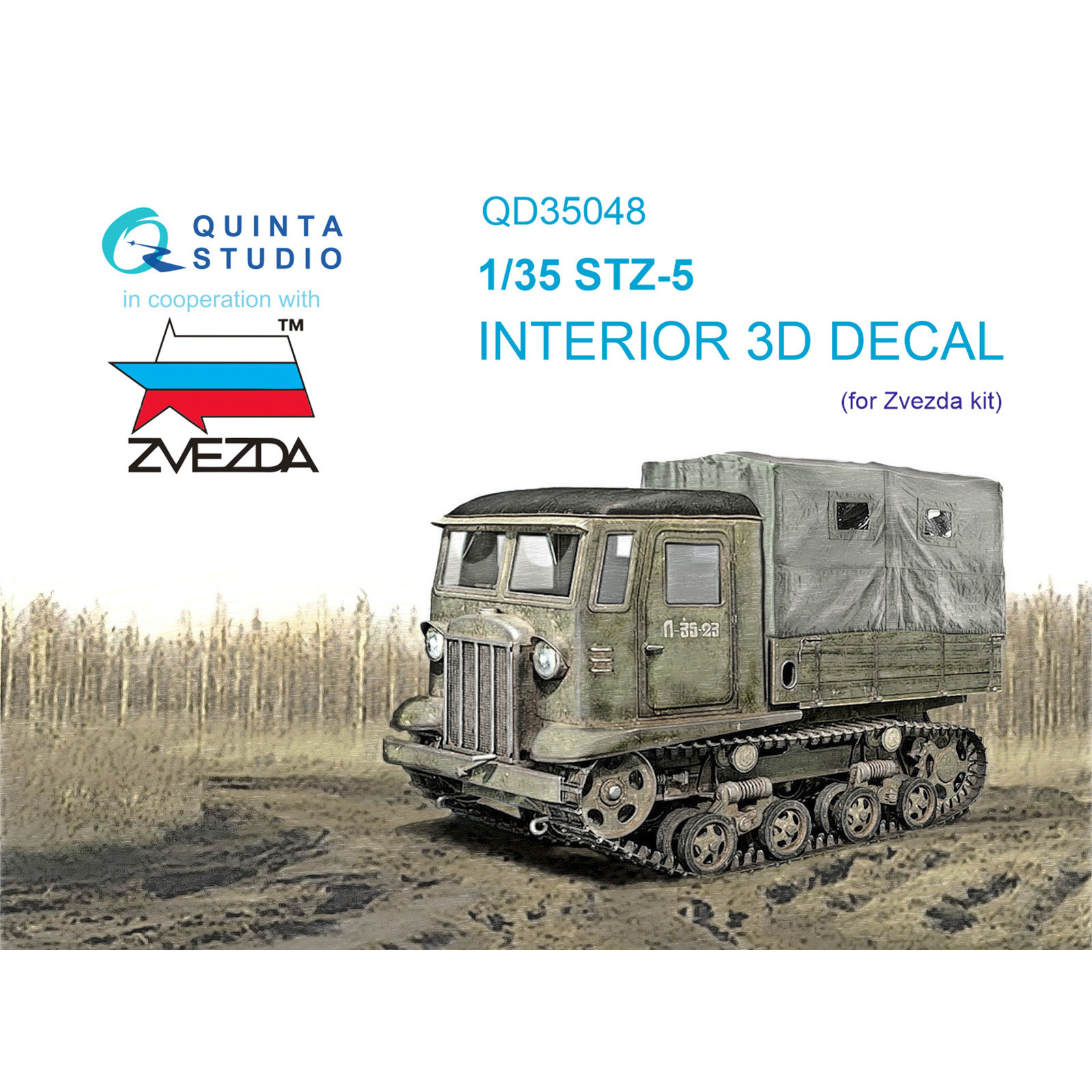 QD35048 Quinta Studio 1/35 3D Decal cabin interior STZ-5 (Zvezda)