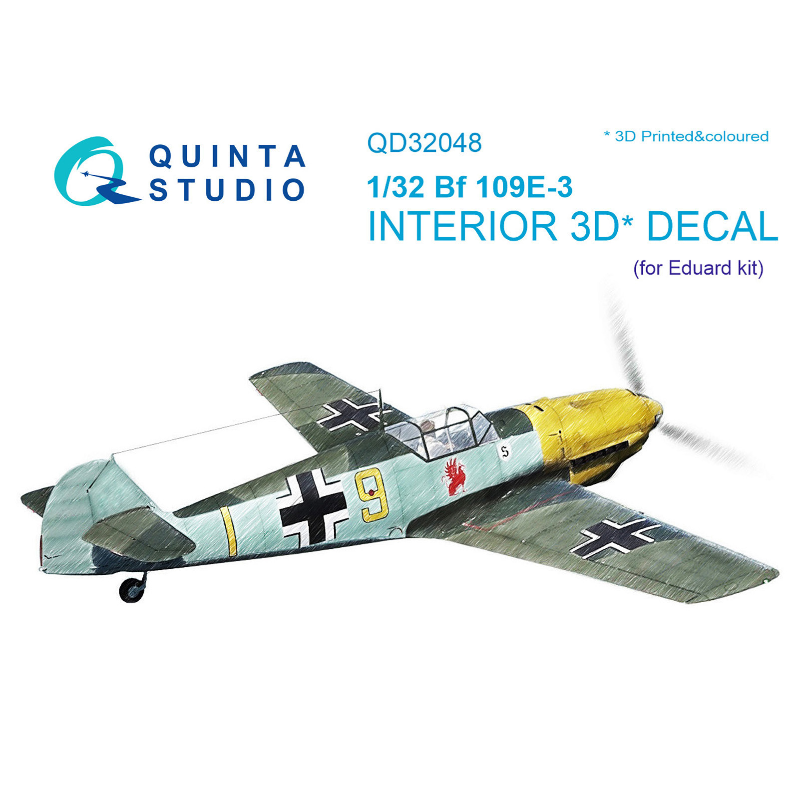 QD32048 Quinta Studio 1/32 3D Декаль интерьера кабины Bf 109E-3 (для модели Eduard)