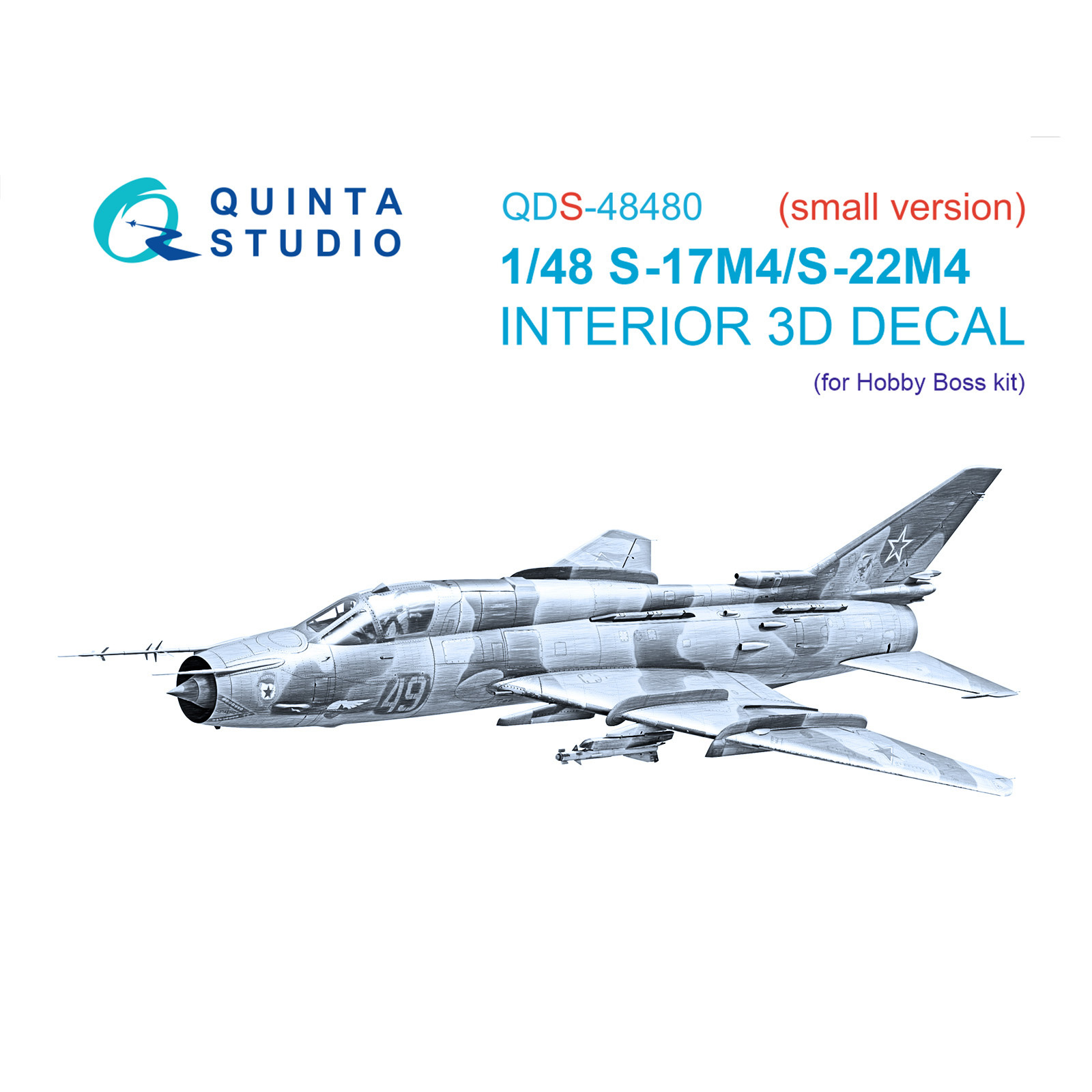 QDS-48480 Quinta Studio 1/48 3D Декаль интерьера кабины С-17М4/С-22М4 (Hobby Boss) (малая версия)