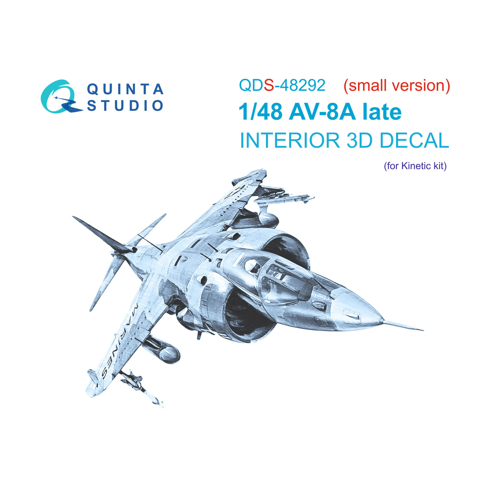 QDS-48292 Quinta Studio 1/48 3D Cabin Interior Decal AV-8A Late (Kinetic) (Small Version)