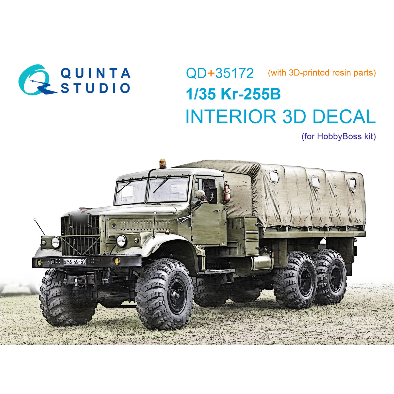QD+35172 Quinta Studio 1/35 3D Декаль интерьера кабины Кр-255Б (HobbyBoss) (с 3D-печатными деталями)