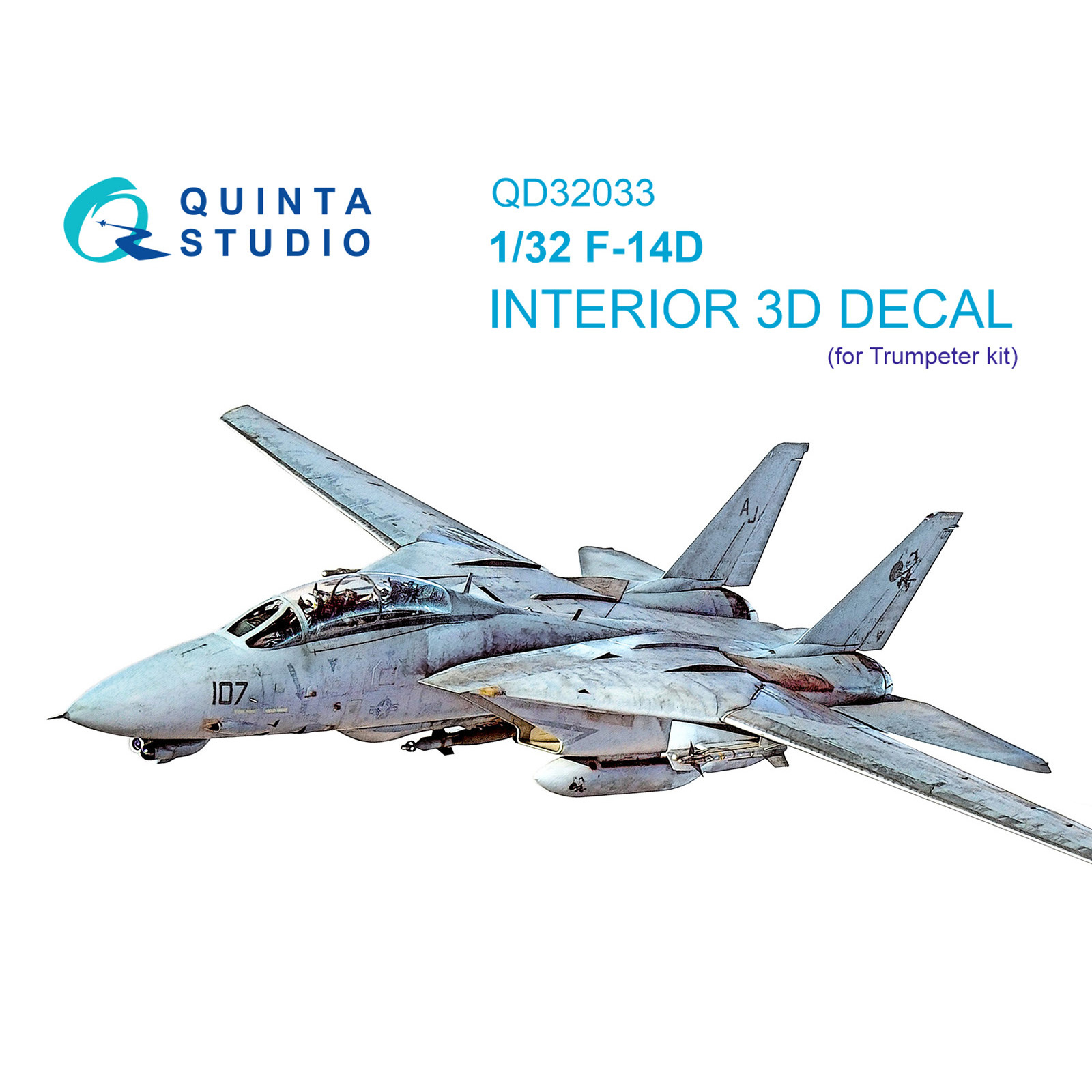 QD32033 Quinta Studio 1/32 3D Cabin Interior Decal F-14D (Trumpeter)