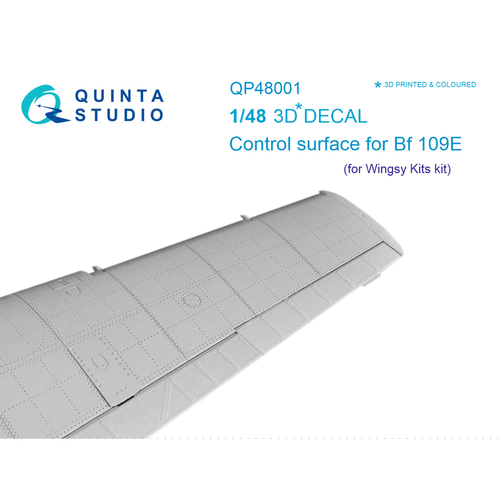 QP48001 Quinta Studio 1/48 Steering Surfaces for Bf 109E (for Wingsy Kits model)