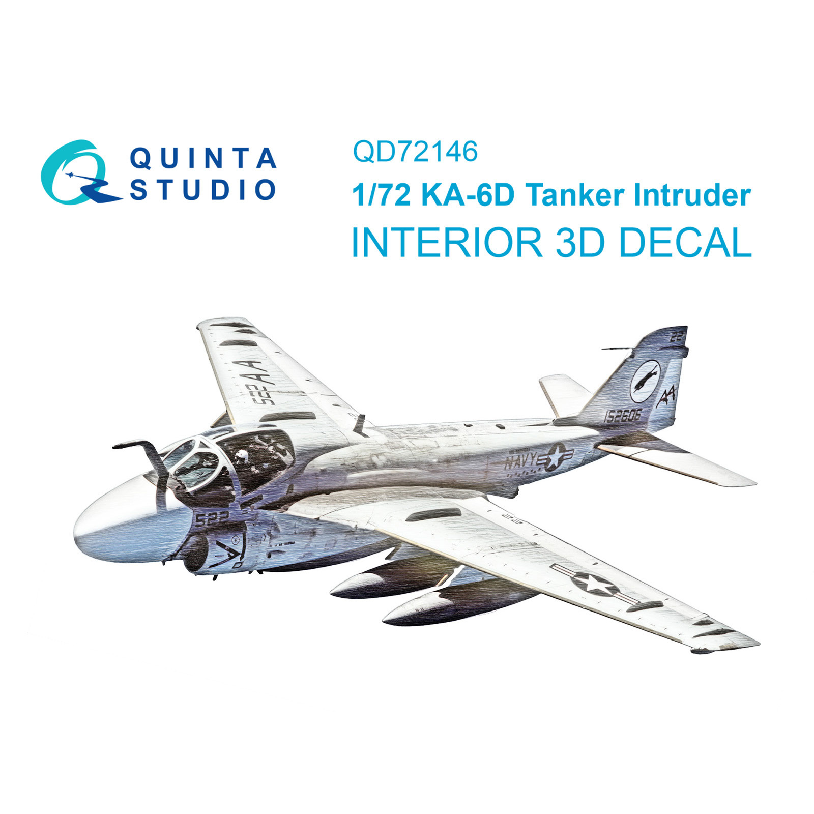 QD72146 Quinta Studio 1/72 3D Декаль интерьера кабины K@-6D Intruder (Т$ач)	