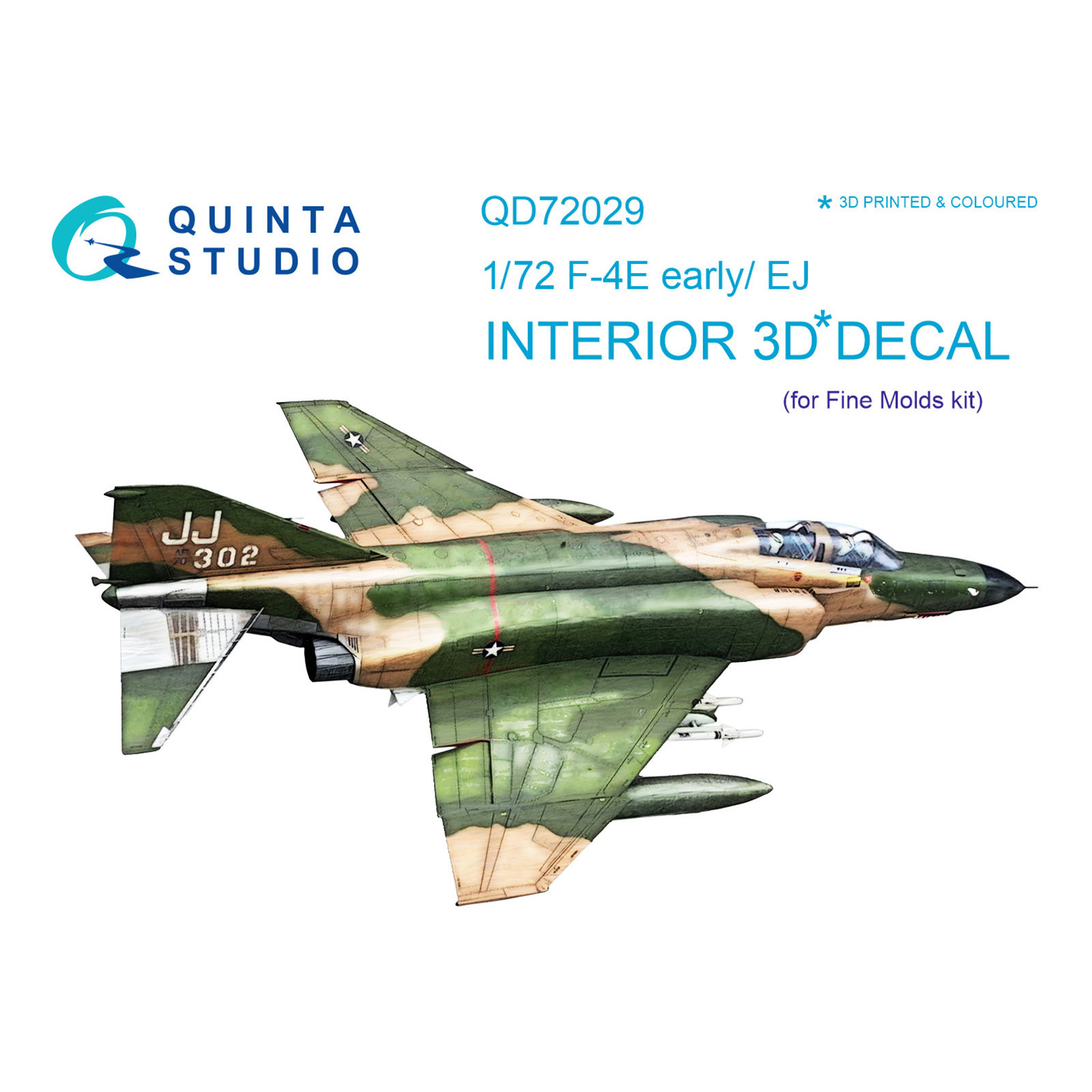 QD72029 Quinta Studio 1/72 3D Cabin Interior Decal F-4E early/F-4EJ (for FineMolds model)