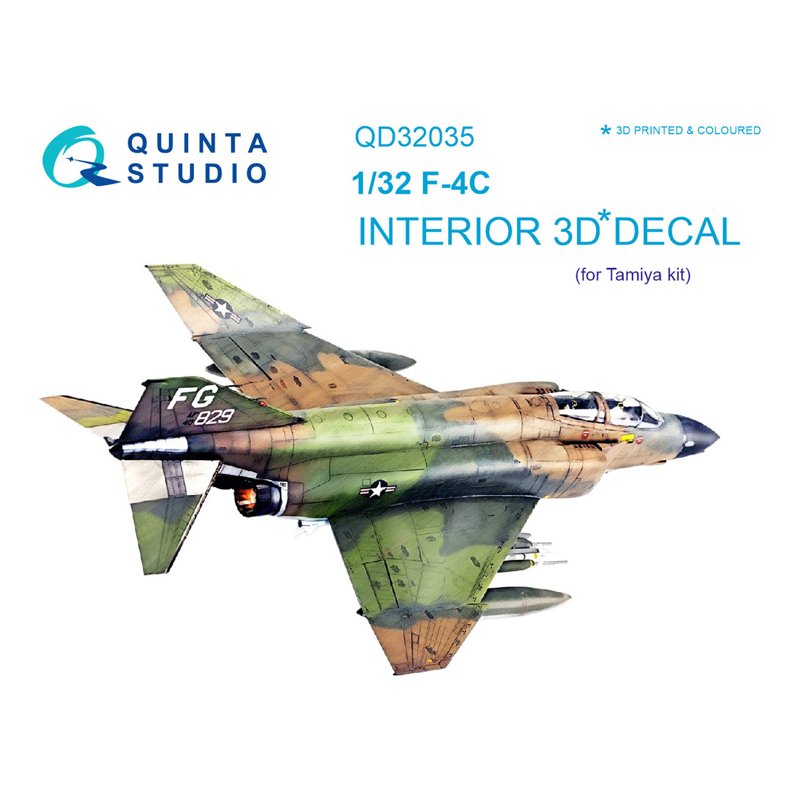 QD32035 Quinta Studio 1/32 3D Cabin Interior Decal F-4C (for Tamiya model)