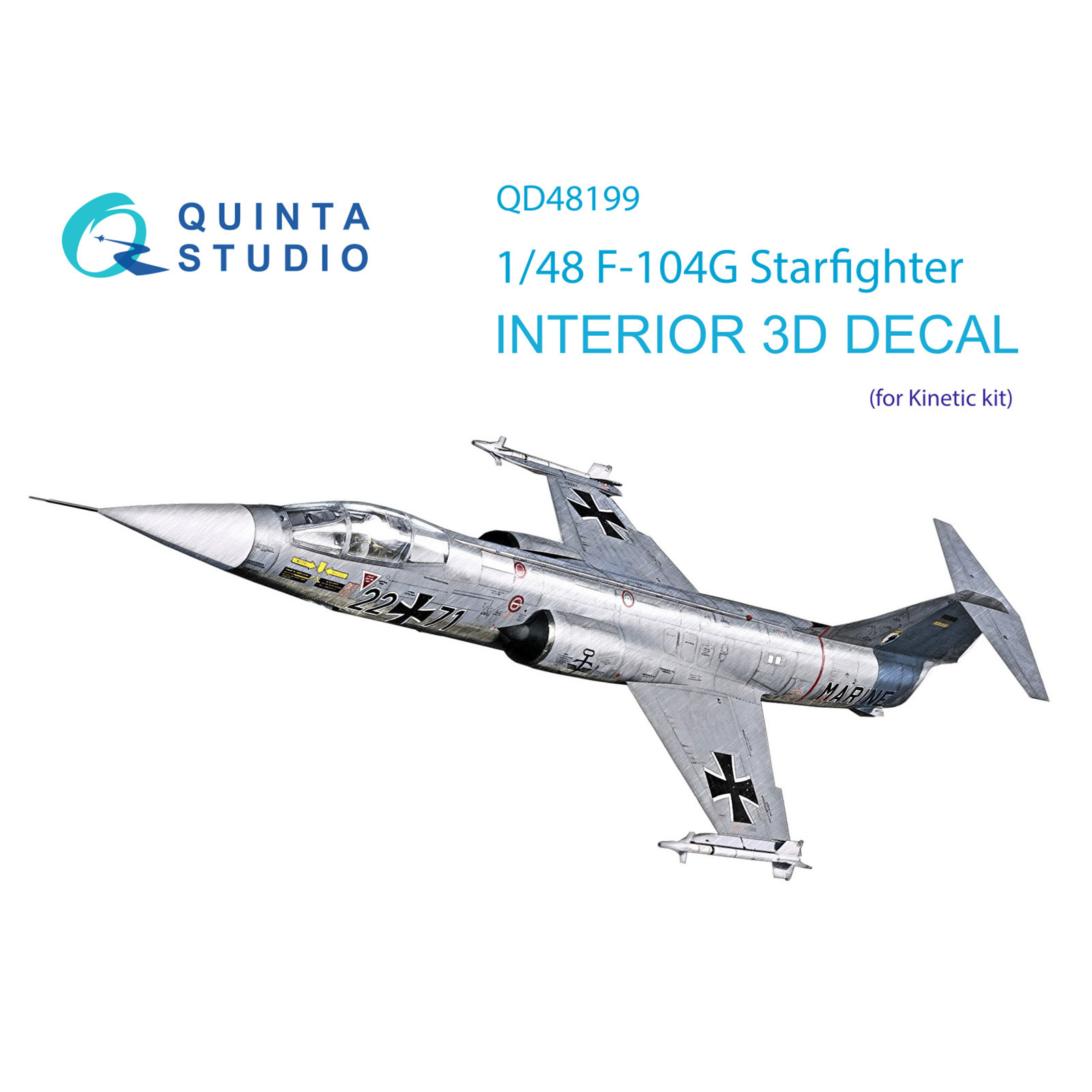 QD48199 Quinta Studio 1/48 3D Decal of the interior of the cabin F-104G (Kinetic)