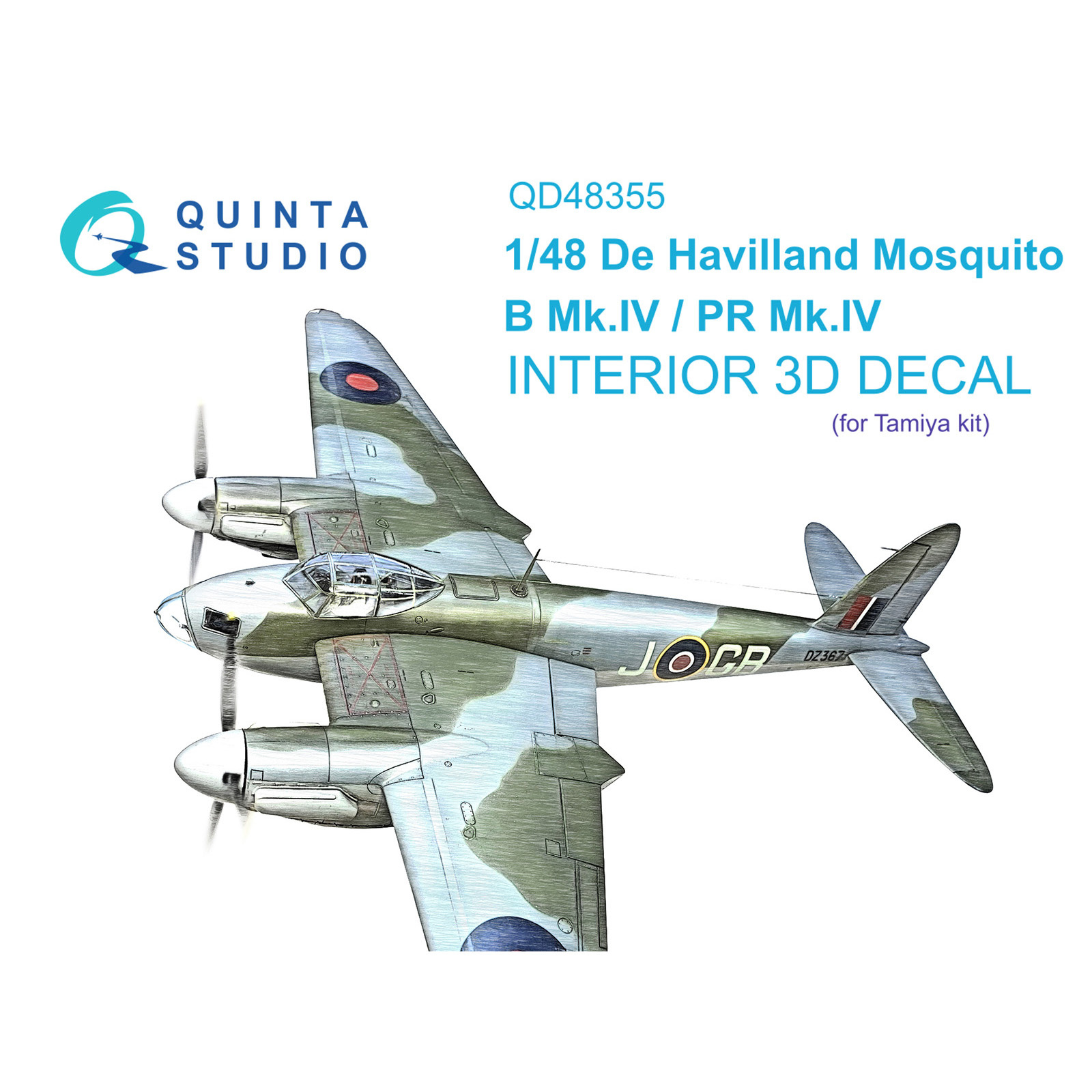 QD48355 Quinta Studio 1/48 3D Cabin Interior Decal DH Mosquito B Mk.IV/PR Mk.IV (Tamiya)