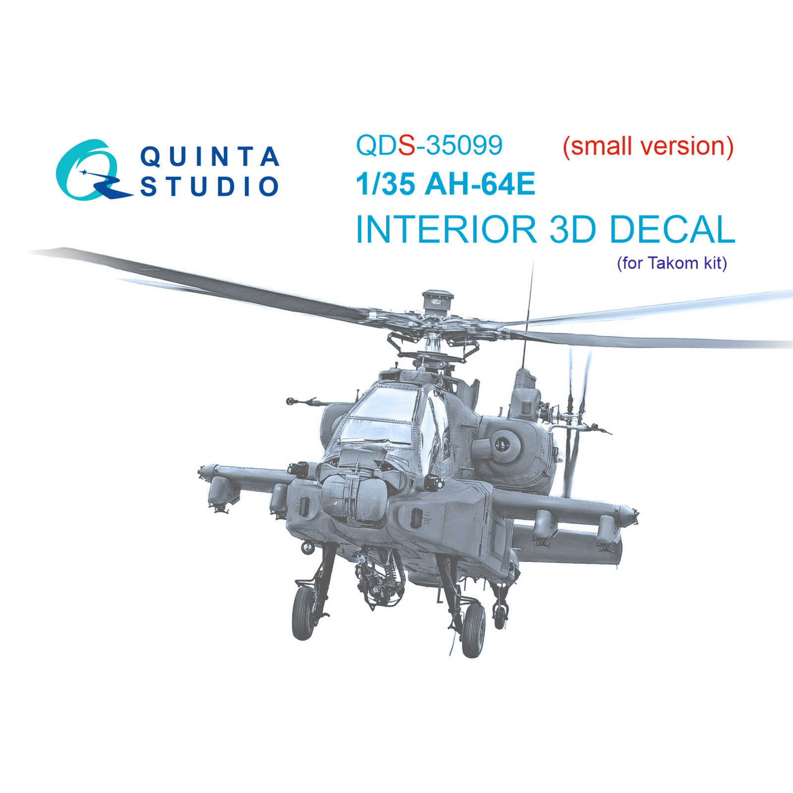 QDS-35099 Quinta Studio 1/35 3D Cabin Interior Decal AH-64E (Takom) (Small version)