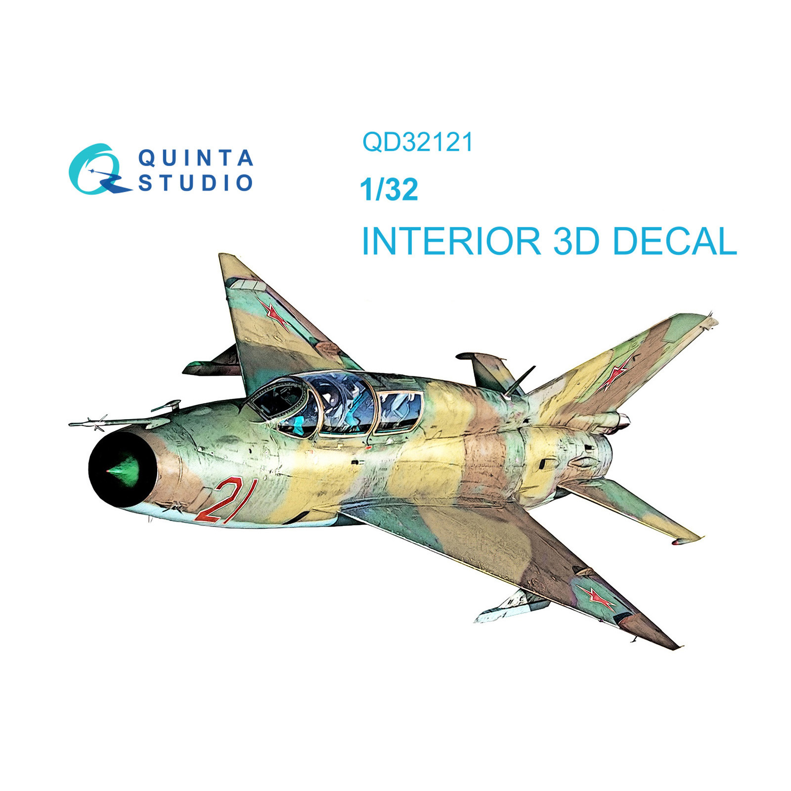 QD32121 Quinta Studio 1/32 3D Decal cabin interior MiGG-21UM (Trumpeter)
