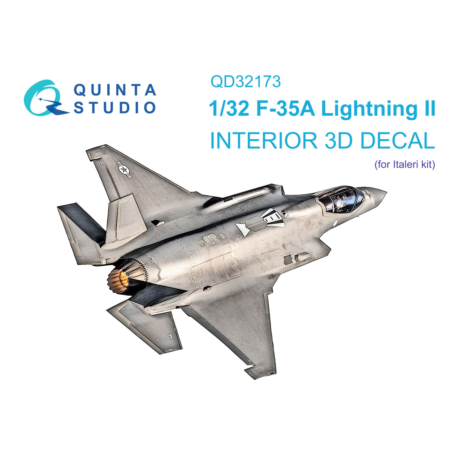 QD32173 Quinta Studio 1/32 3D Cabin Interior Decal F-35A (Italeri)