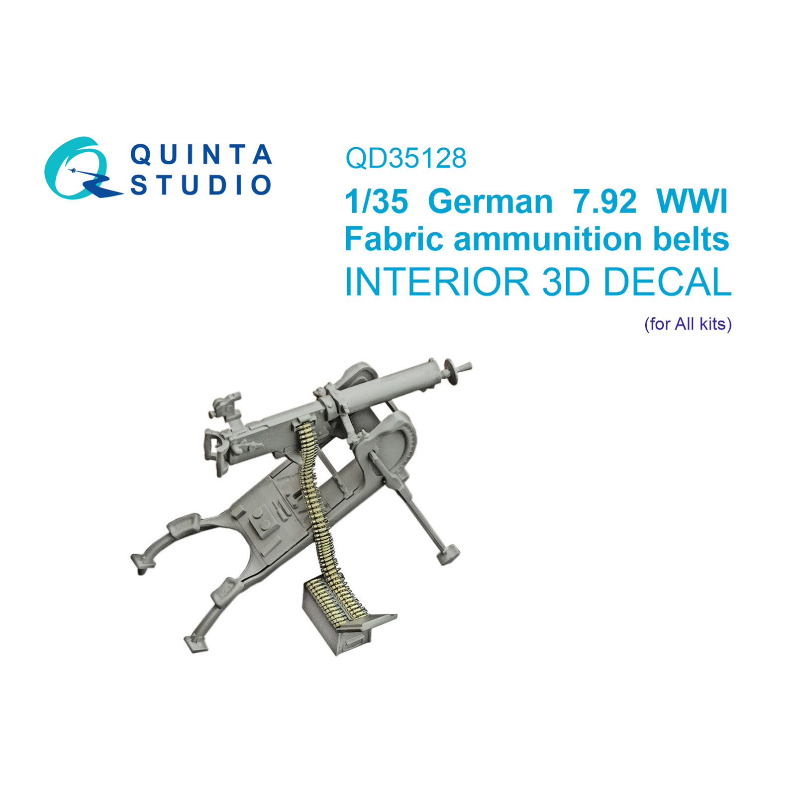 QD35128 Quinta Studio 1/35 Матерчатые патронные ленты под немецкий патрон калибра 7,92. ПМВ (для allх моделей)