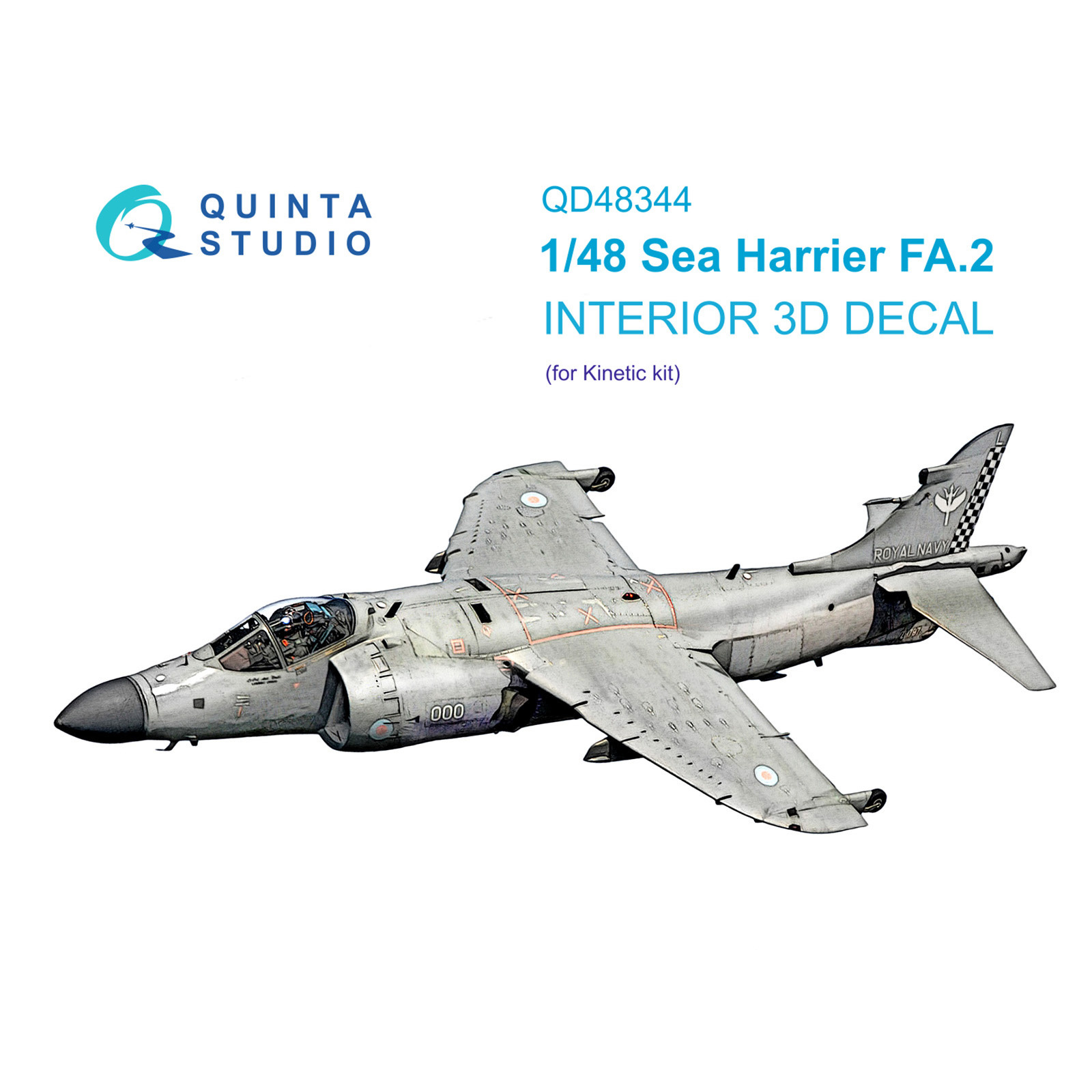 QD48344 Quinta Studio 1/48 3D Cabin Interior Decal Sea Harrier FA.2 (Kinetic)