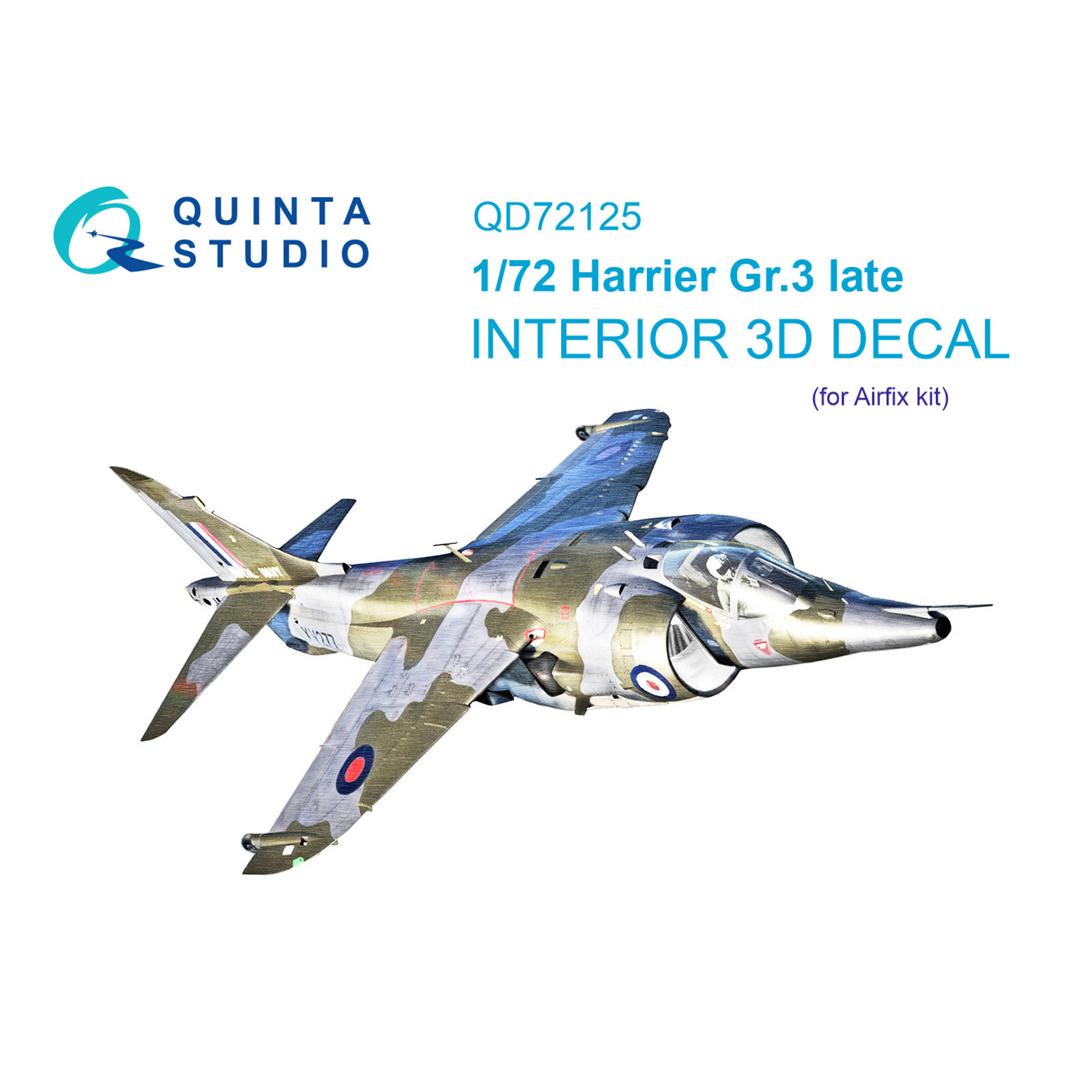 QD72125 Quinta Studio 1/72 3D Декаль интерьера кабины Harrier Gr.3 поздний (Airfix)