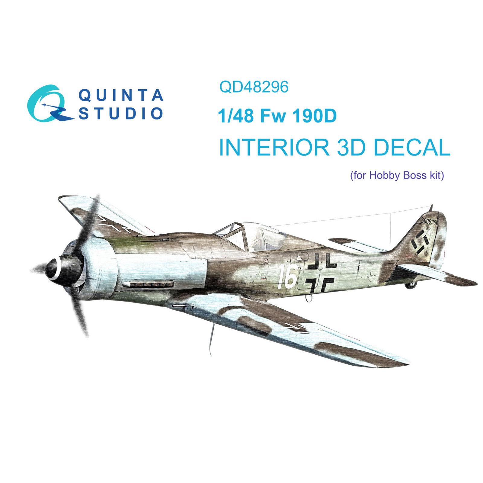 QD48296 Quinta Studio 1/48 3D Cabin Interior Decal FW 190D-9 (HobbyBoss)