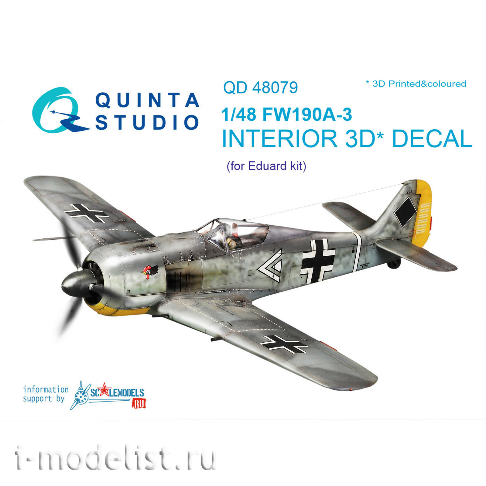 QD48079 Quinta Studio 1/48 3D Cabin Interior Decal Fw 190A-3 (for Eduard model)