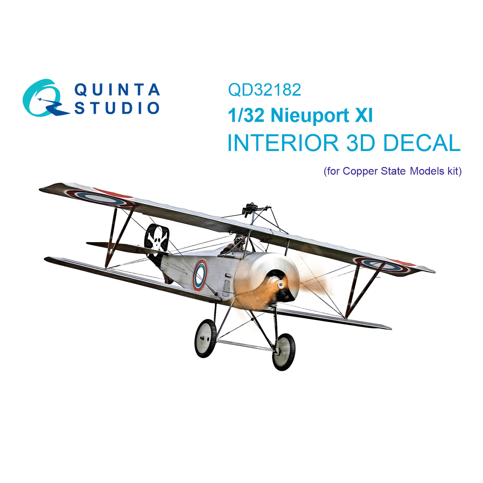 QD32182 Quinta Studio 1/32 3D Декаль интерьера кабины Nieuport XI (CSM)