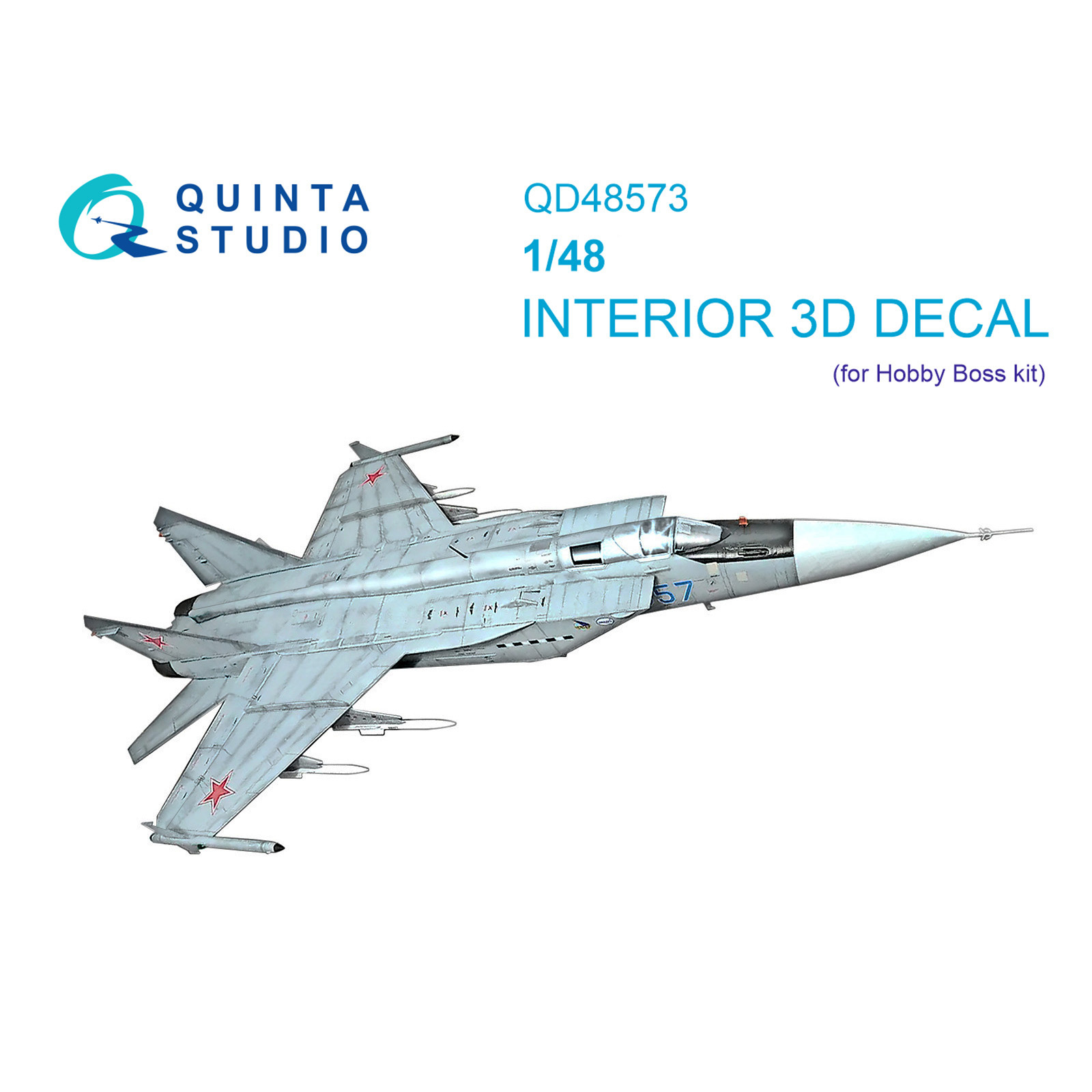 QD48573 Quinta Studio 1/48 3D Декаль интерьера кабины MiGG-31М (HobbyBoss)