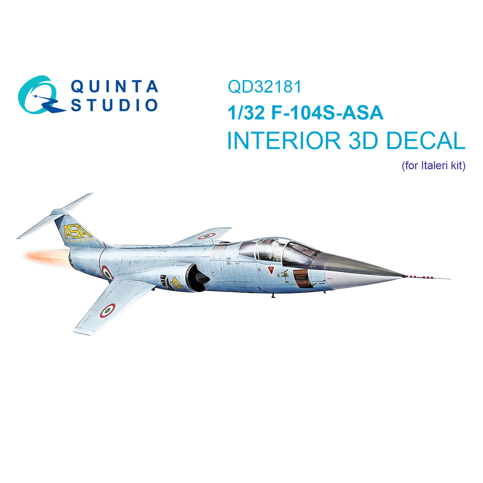 QD32181 Quinta Studio 1/32 3D Декаль интерьера кабины F-104S-ASA (Italeri)