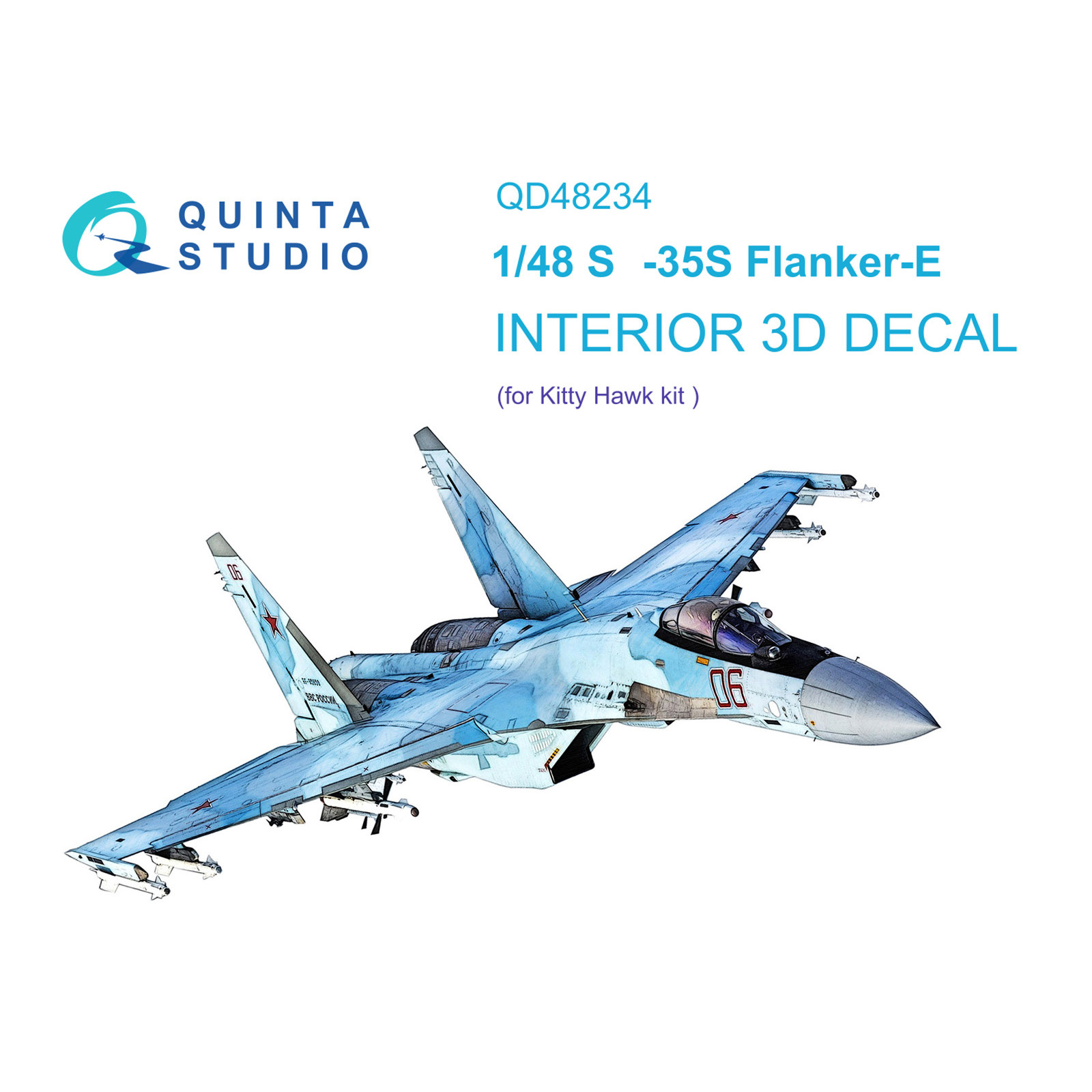 QD48234 Quinta Studio 1/48 3D Decal cabin interior S-35S (KittyHawk)