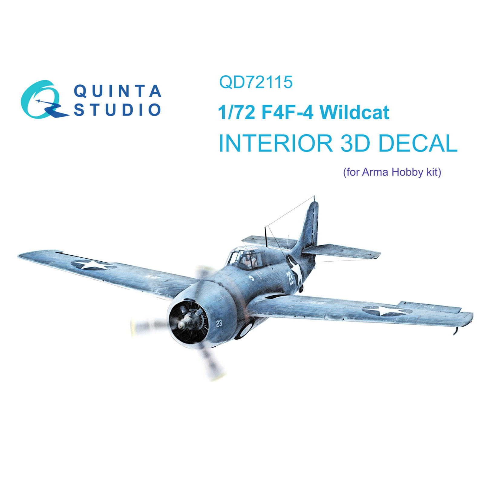 QD72115 Quinta Studio 1/72 3D Декаль интерьера кабины F4F-4 Wildcat (Arma Hobby)