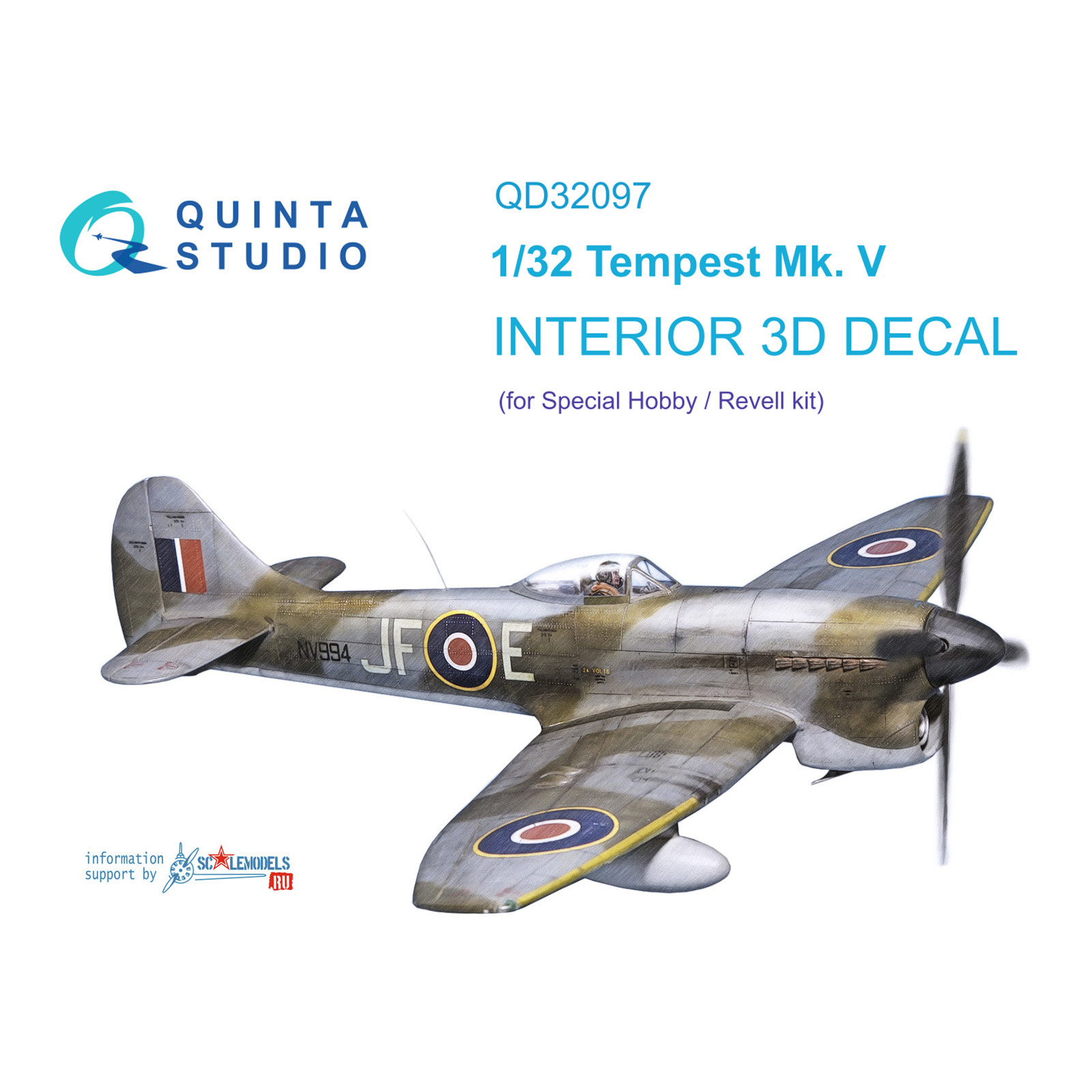 QD32097 Quinta Studio 1/32 3D Decal cabin interior Tempest Mk.V (Special Hobby/Revell)