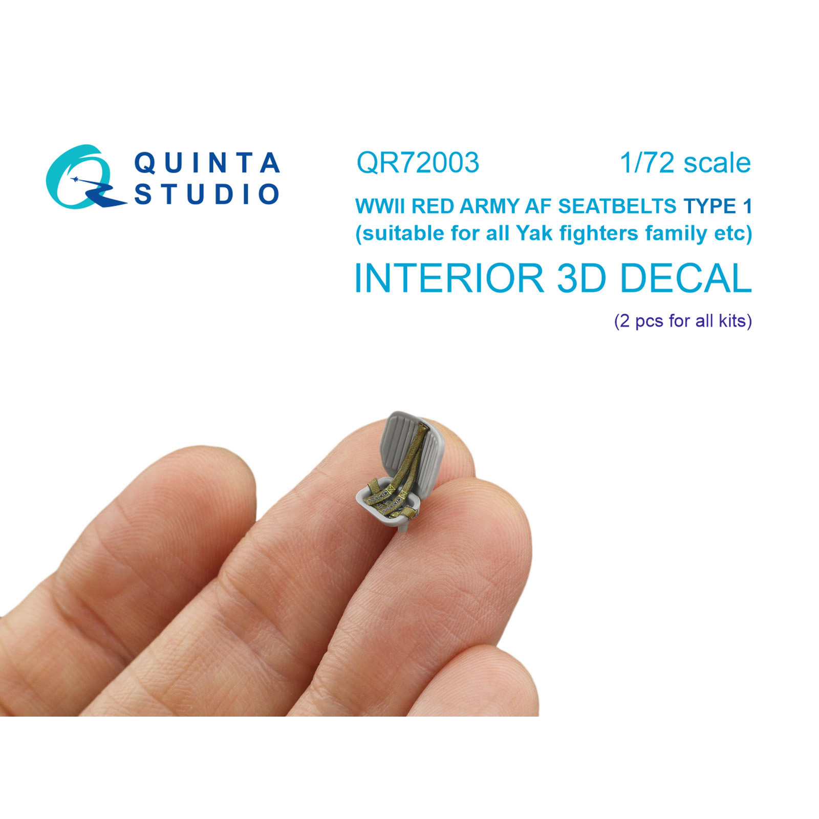 QR72003 Quinta Studio 1/72 Комплект ремней для самолета ВВС РККА тип 1, ВОВ (2 шт)