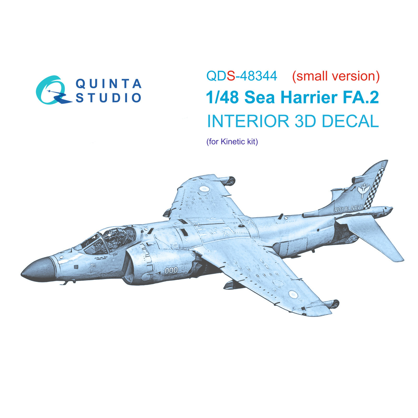 QDS-48344 Quinta Studio 1/48 3D Cabin Interior Decal Sea Harrier FA.2 (Kinetic) (Small version)