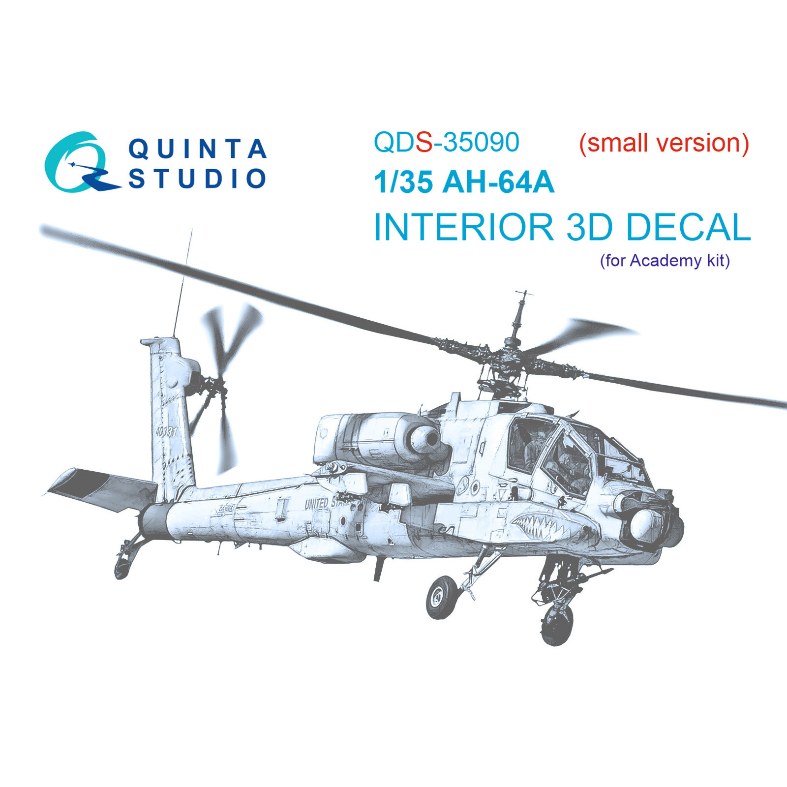 QDS-35090 Quinta Studio 1/35 3D Cabin Interior Decal AH-64A (Academy) (Small version)