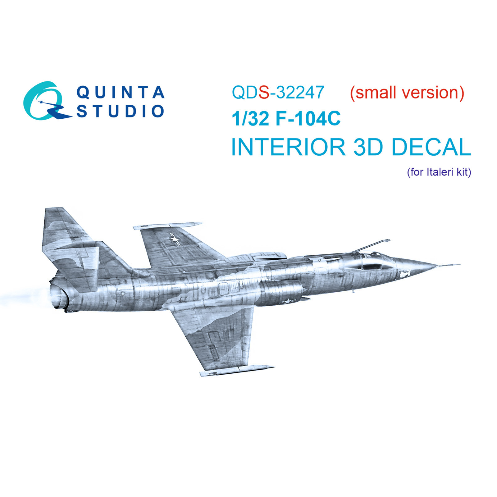 QDS-32247 Quinta Studio 1/32 3D Декаль интерьера кабины F-104C (Italeri) (малая версия)