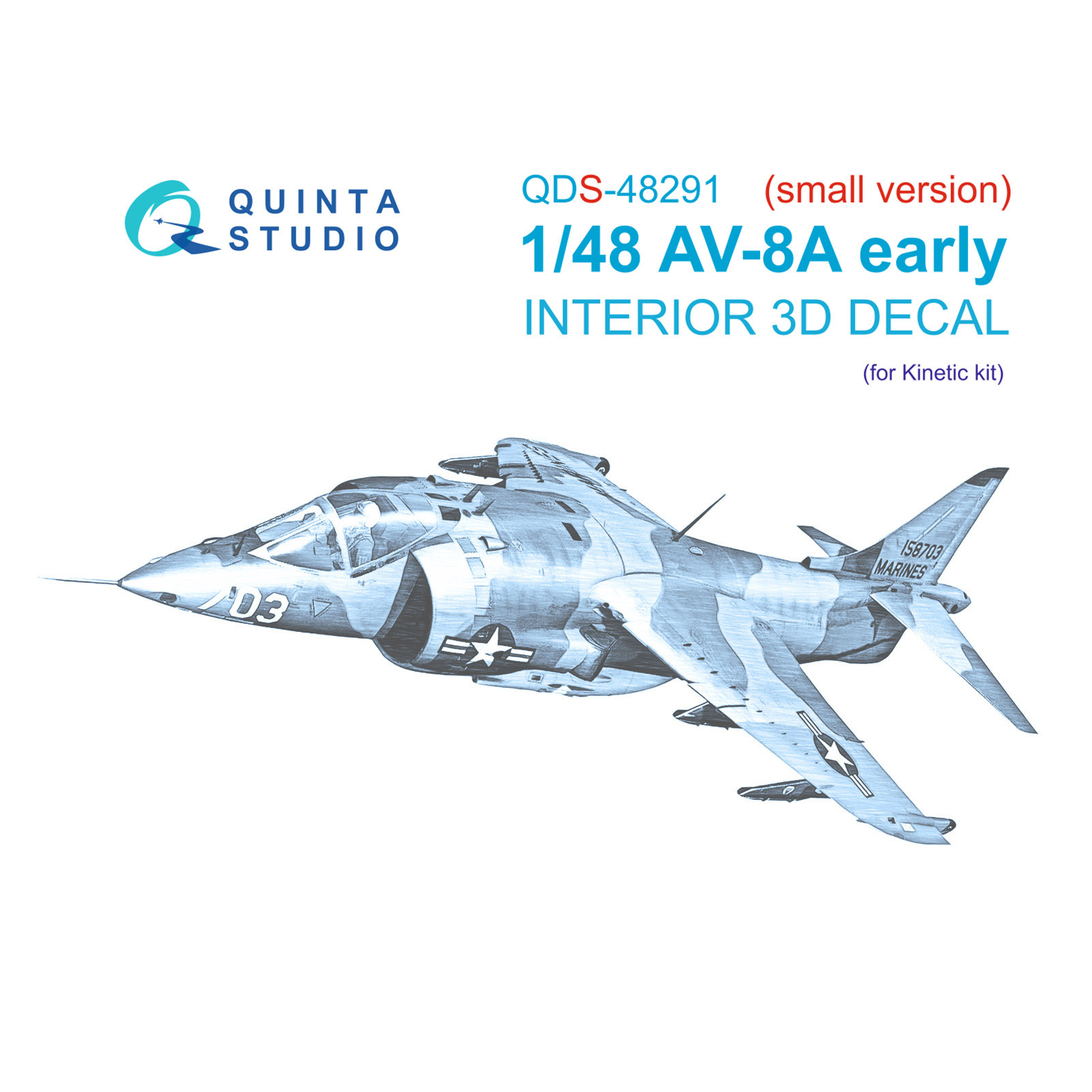 QDS-48291 Quinta Studio 1/48 3D Cabin Interior Decal AV-8A Early (Kinetic) (Small Version)