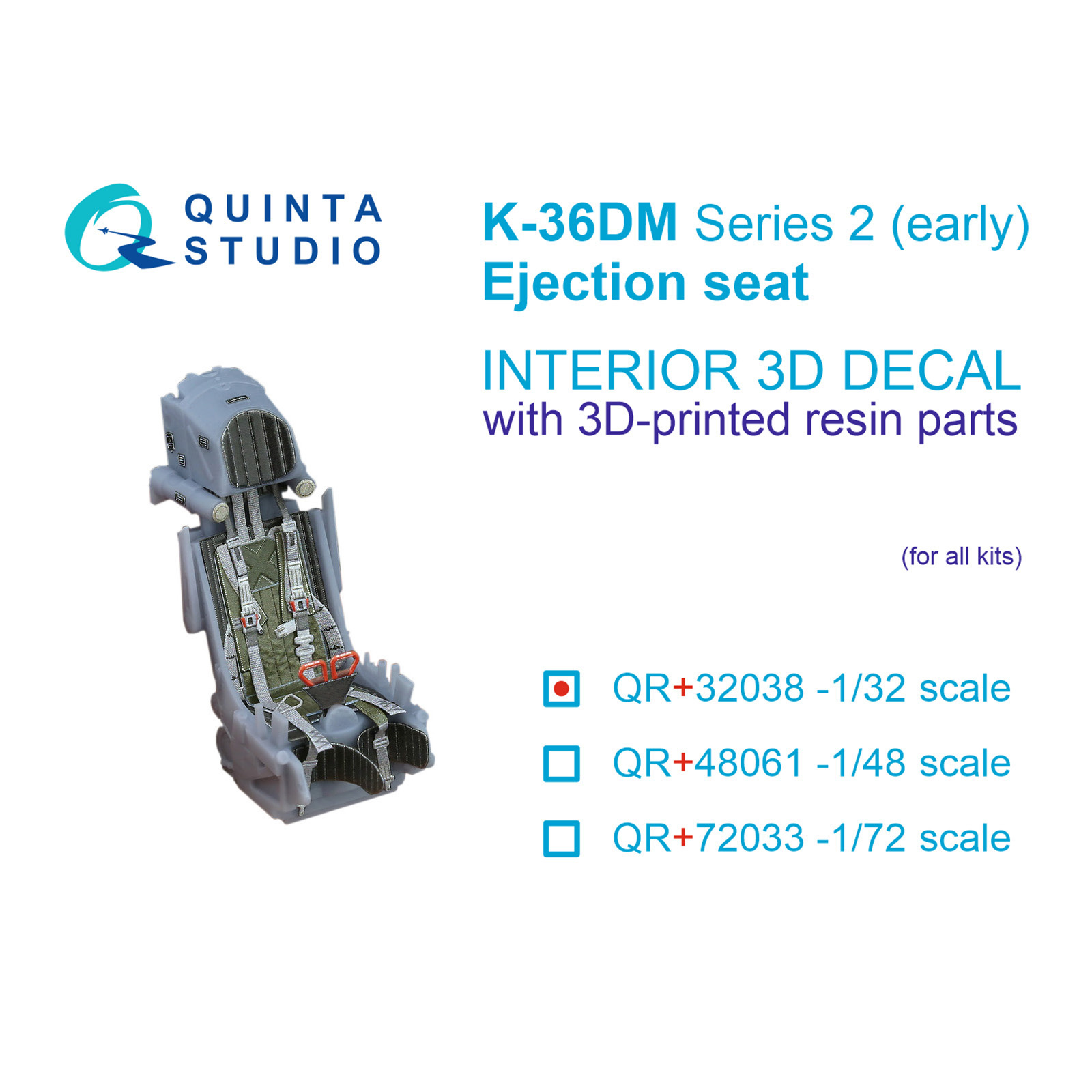 QR+32038 Quinta Studio 1/32 Катапультное кресло К-36ДМ Серии 2 (раннее) (для М-29, М-31, С-27, С-33 to 2007 г.) all модели