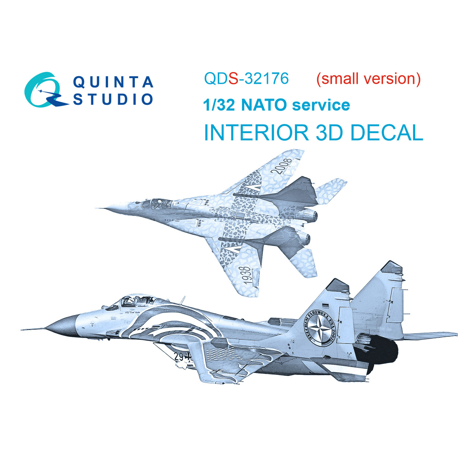 QDS-32176 Quinta Studio 1/32 3D Декаль интерьера кабины MiGG-29A NATO service (Т$ач﻿) (Малая версия)