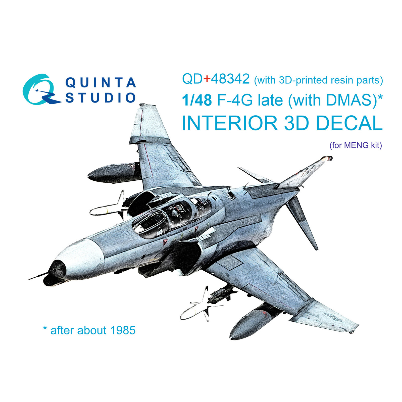 QD+48342 Quinta Studio 1/48 3D Cabin Interior Decal F-4G late (Meng) (with 3D printed parts)