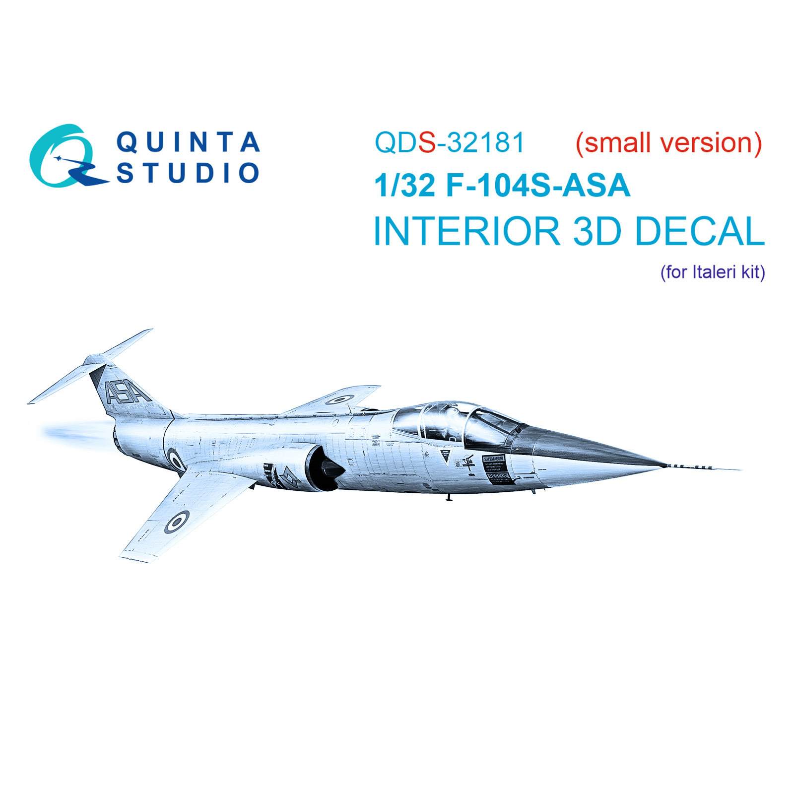 QDS-32181 Quinta Studio 1/32 3D Декаль интерьера кабины F-104S-ASA (Italeri) (Малая версия)