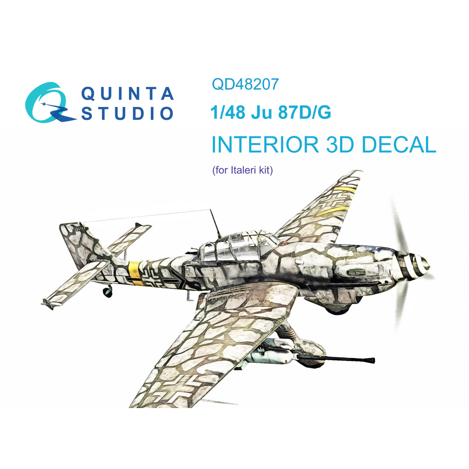 QD48207 Quinta Studio 1/48 3D Cabin Interior Decal Ju 87D/G (Italeri)