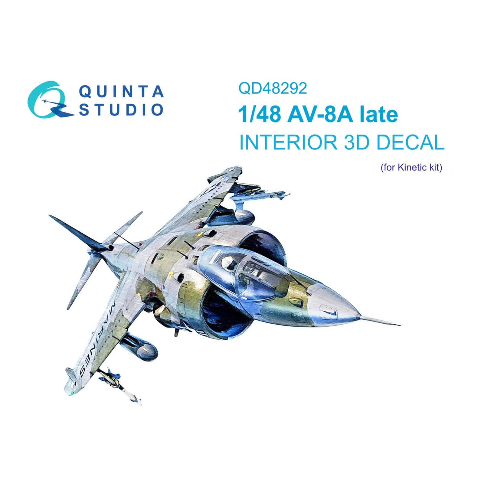 QD48292 Quinta Studio 1/48 3D Cabin Interior Decal AV-8A Late (Kinetic)