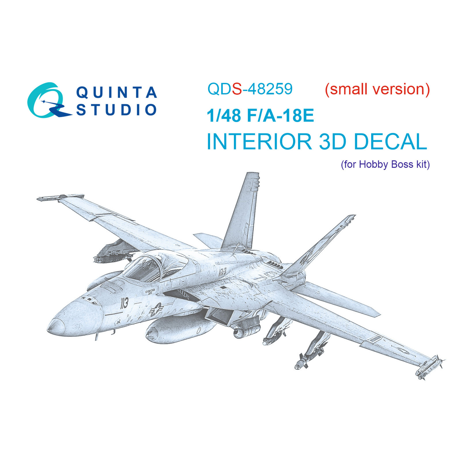 QDS-48259 Quinta Studio 1/48 3D Cabin Interior Decal F/A-18E (HobbyBoss) (small version)