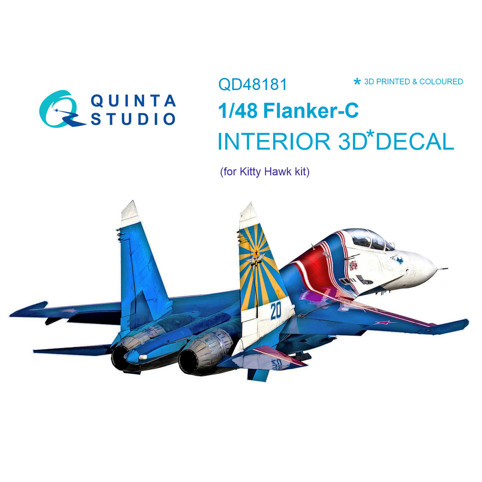 QD48181 Quinta Studio 1/48 3D Decal cabin interior Sukhoi-27UB (for KittyHawk model)