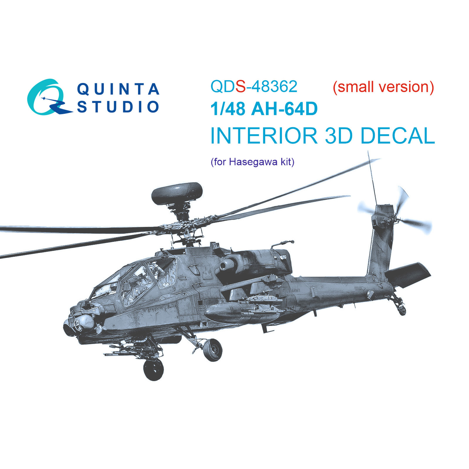 QDS-48362 Quinta Studio 1/48 3D Cabin Interior Decal AH-64D (Hasegawa) (Small version)