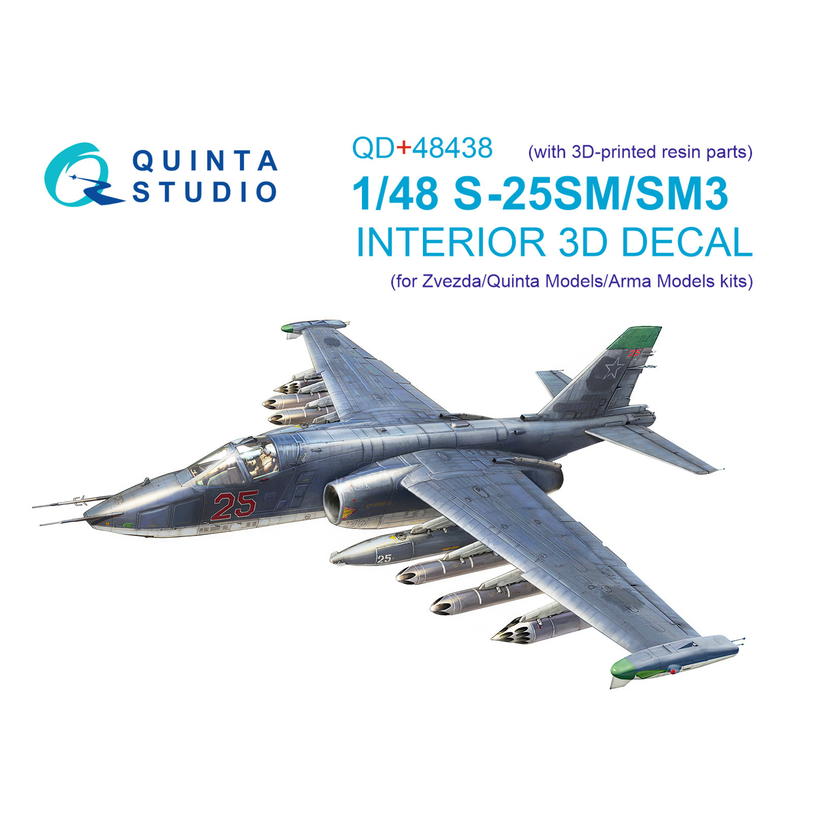 QD+48438 Quinta Studio 1/48 3D Декаль интерьера кабины C-25СМ/СМ3 (Zvezda/Quinta Models/Arma Models)