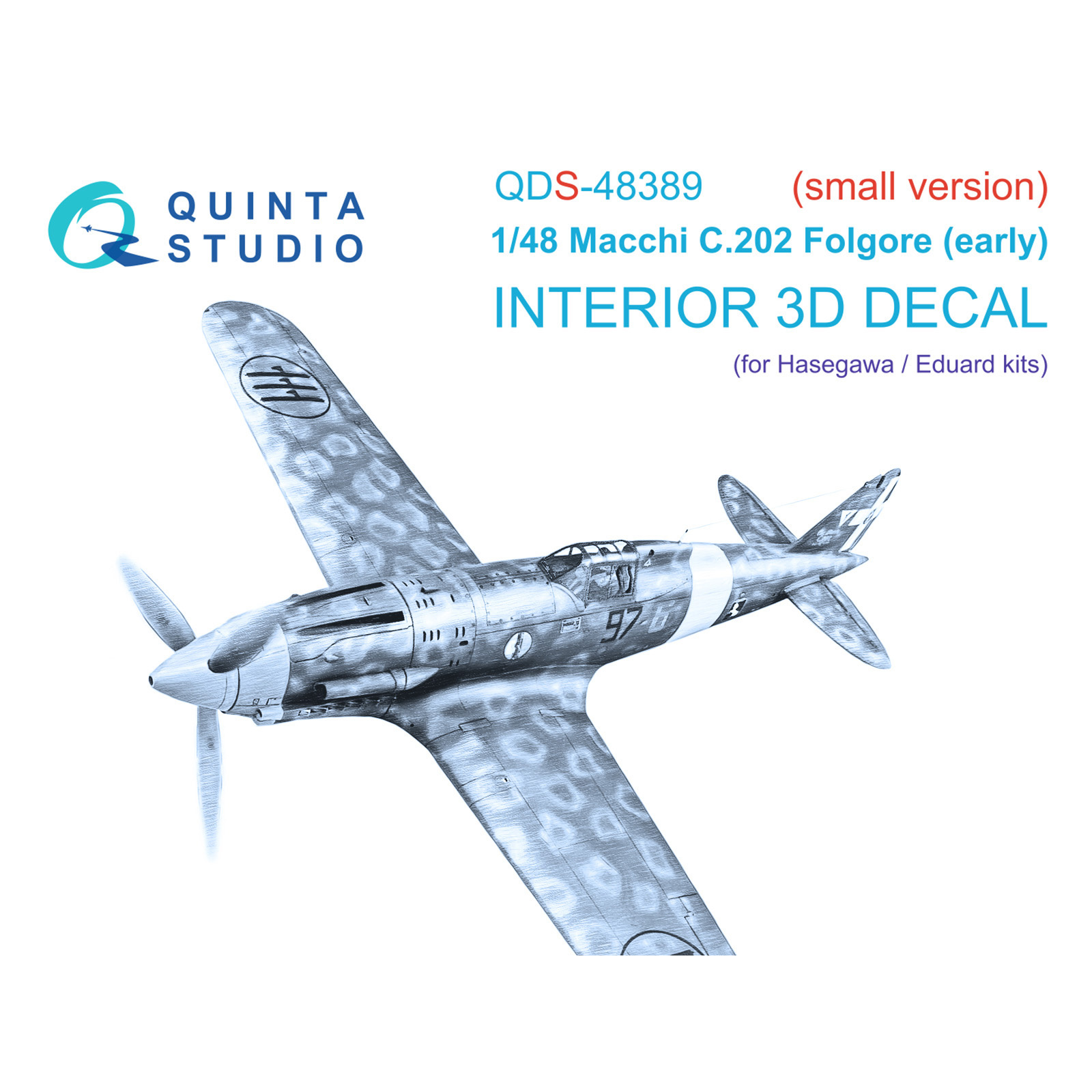 QDS-48389 Quinta Studio 1/48 3D Декаль интерьера кабины Macchi C.202 Folgore ранний (Hasegawa/Eduard) (Малая версия)