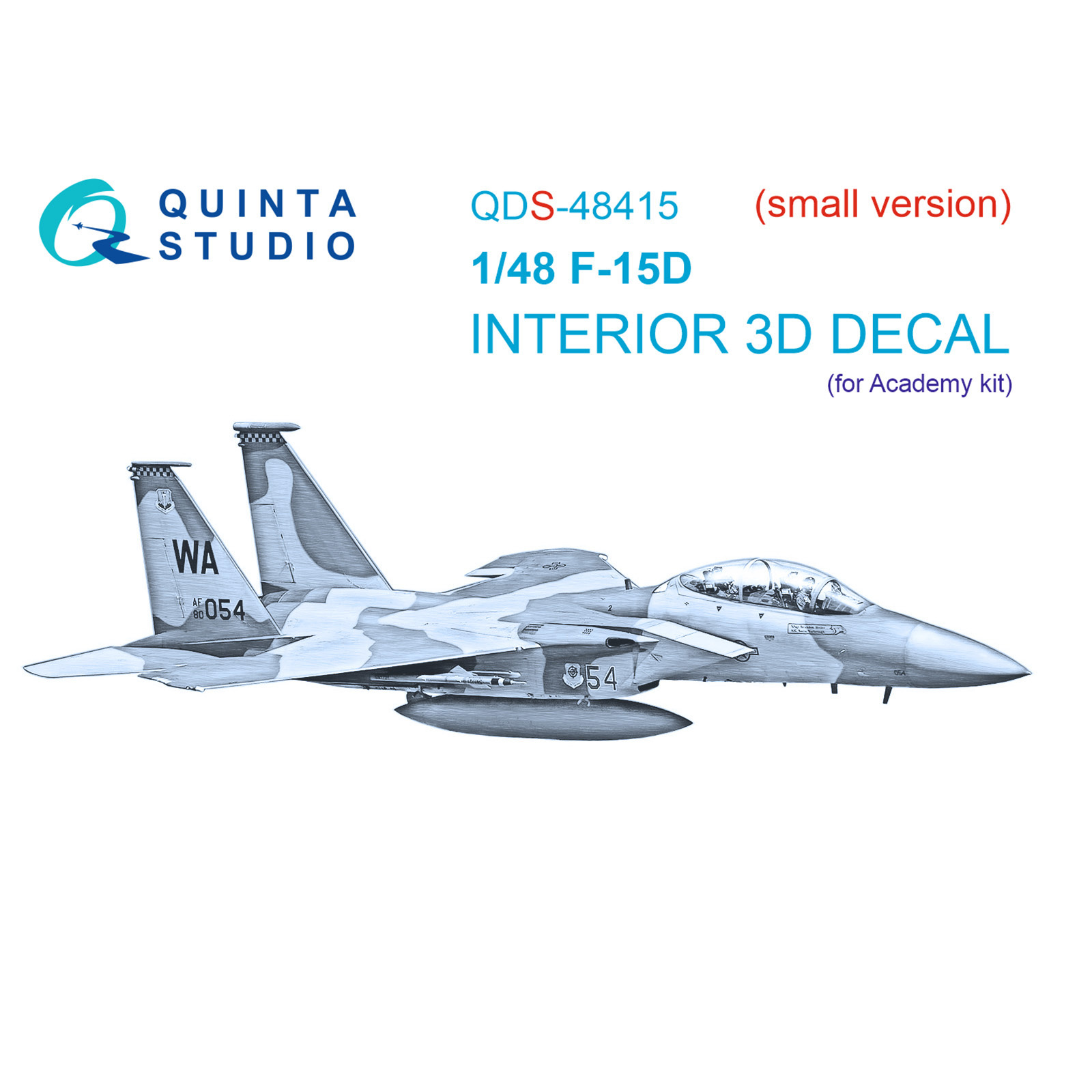 QDS-48415 Quinta Studio 1/48 3D Декаль интерьера кабины F-15D (Academy) (малая версия)
