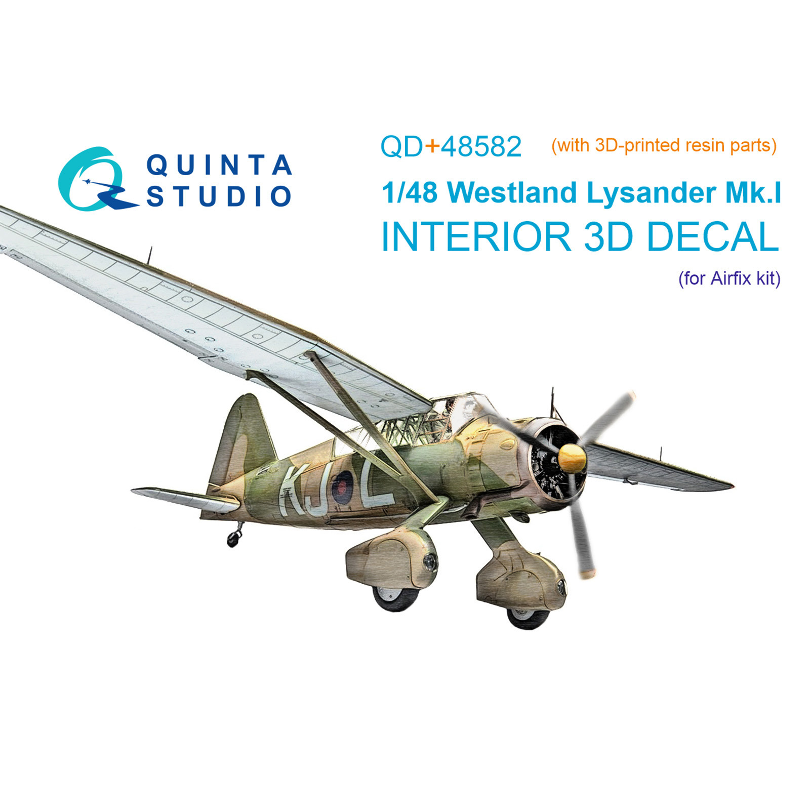 QD+48582 Quinta Studio 1/48 3D Декаль интерьера кабины Westland Lysander Mk.I (Airfix) (с 3D-печатными деталями)