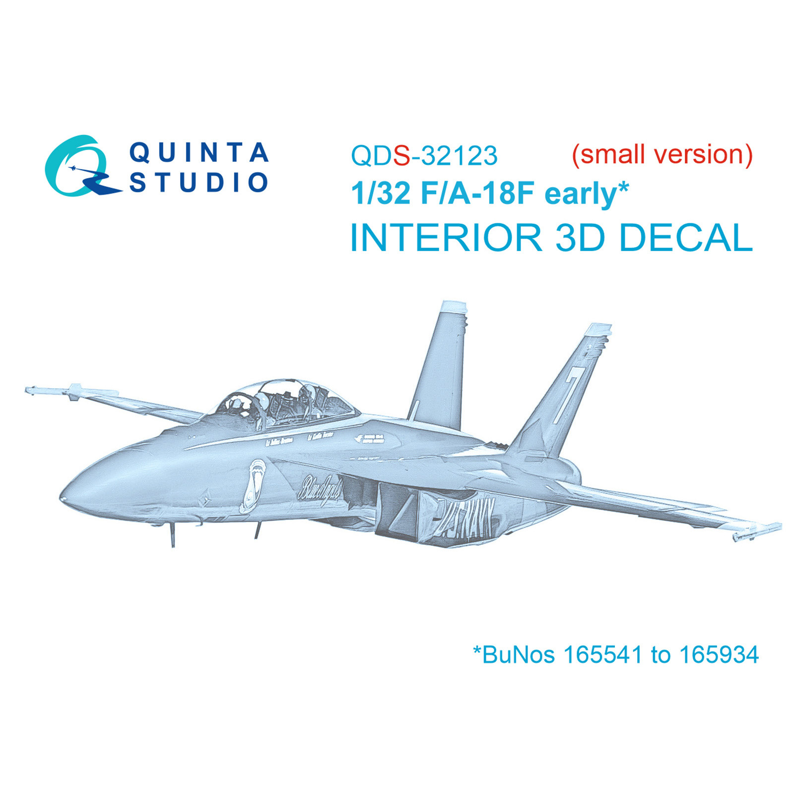 QDS-32123 Quinta Studio 1/32 3D Cabin Interior Decal F/A-18F early (Trumpeter) (small version)