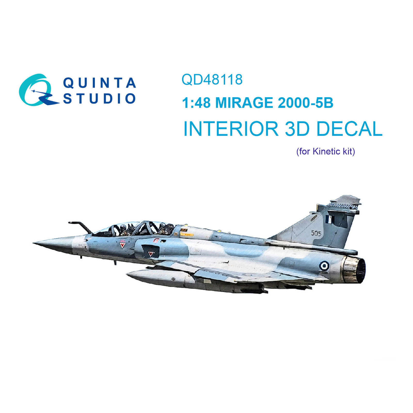 QD48118 Quinta Studio 1/48 3D Cabin Interior Decal Mirage 2000-5B (Kinetic)