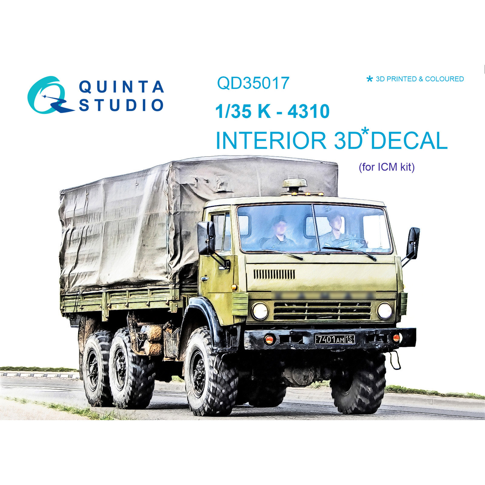 QD35017 Quinta Studio 1/35 3D Cabin Interior Decal for K-4310 (for ICM model)