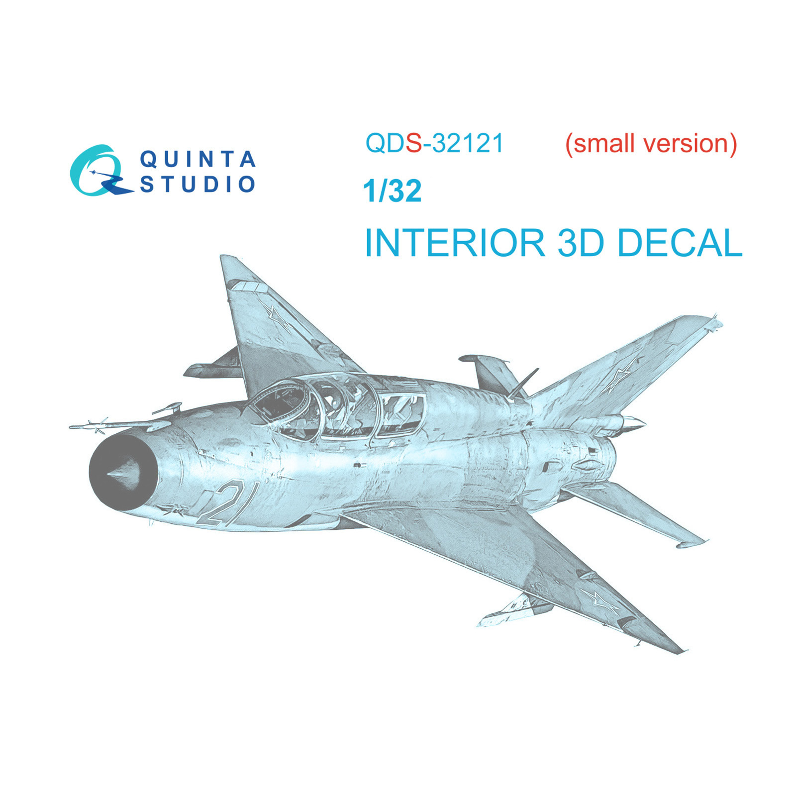 QDS-32121 Quinta Studio 1/32 3D Decal Cabin interior MiGG-21UM (Trumpeter) (Small version)
