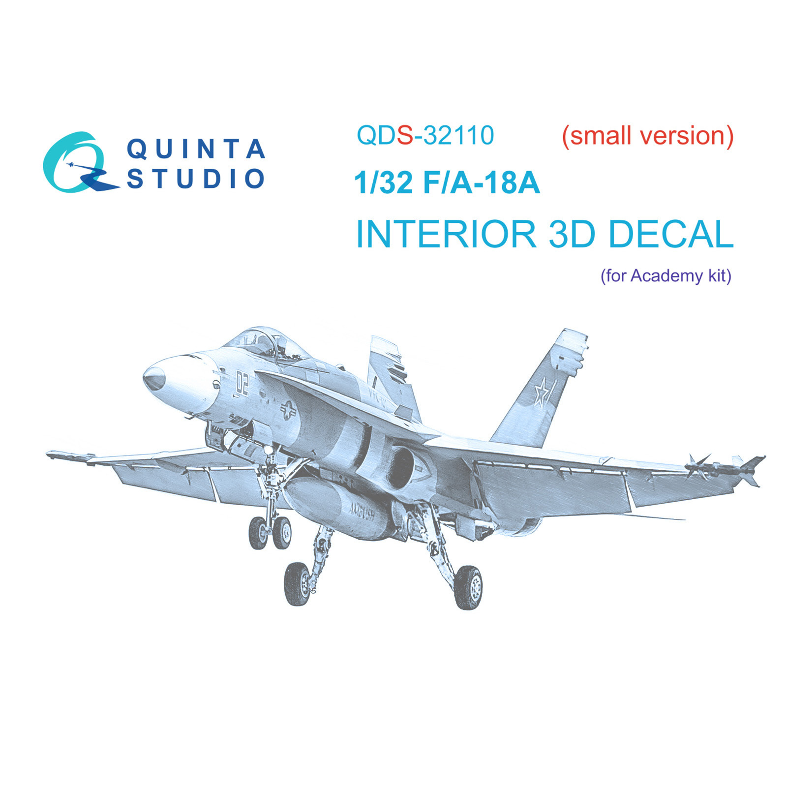 QDS-32110 Quinta Studio 1/32 3D Cabin Interior Decal F/A-18A (Academy) (small version)